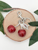 All That Glitters Is Cherries Key Ring - Silver