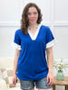 Casual Chic Ruffle Top - Royal Blue