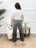 Ivy High Rise Vintage Grey Embroidered Crop Wide Jeans By Judy Blue