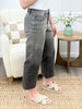 Ivy High Rise Vintage Grey Embroidered Crop Wide Jeans By Judy Blue