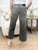 Ivy High Rise Vintage Grey Embroidered Crop Wide Jeans By Judy Blue