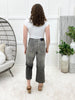 Ivy High Rise Vintage Grey Embroidered Crop Wide Jeans By Judy Blue
