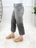 Ivy High Rise Vintage Grey Embroidered Crop Wide Jeans By Judy Blue