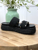 Corkys Walk Of Shame Sandals - Black Raffia