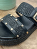 Corkys Walk Of Shame Sandals - Black Raffia