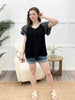 Bloom And Flutter Top - Black