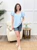 Bloom And Flutter Top - Sky Blue