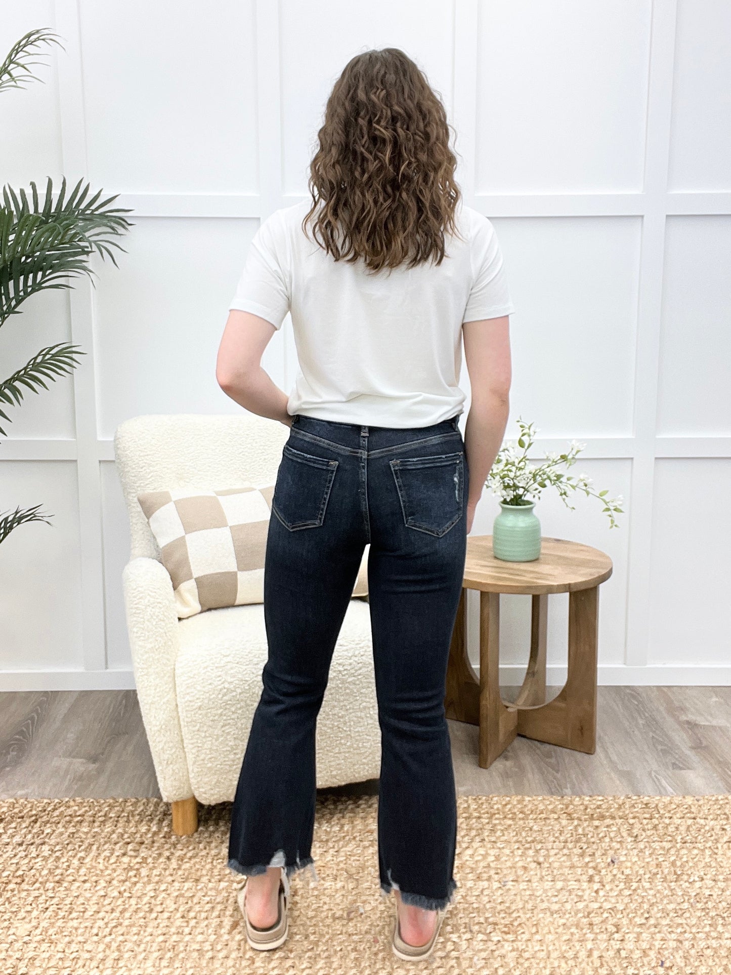 Sarah High Rise Crop Flare Jeans