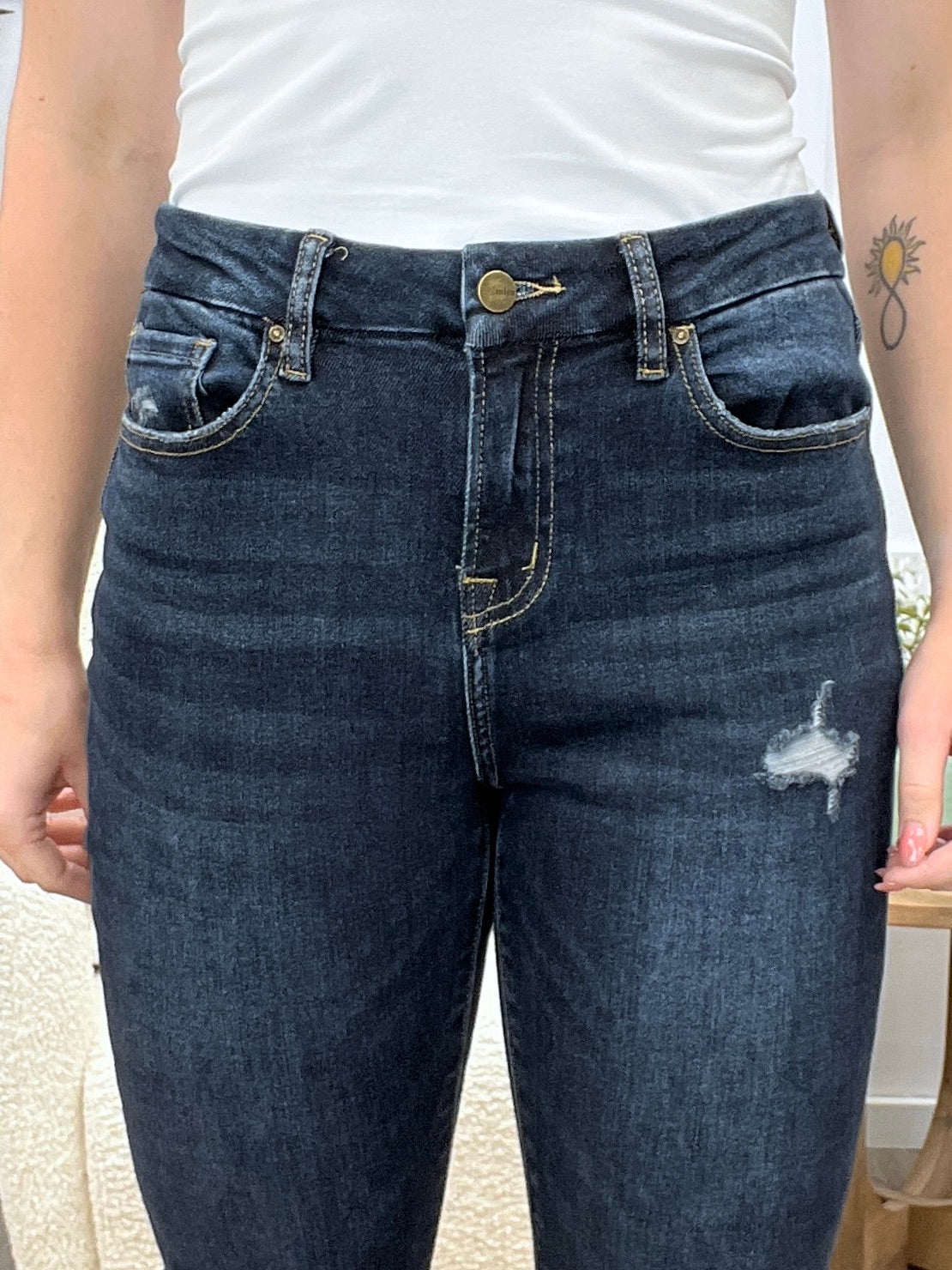 Sarah High Rise Crop Flare Jeans