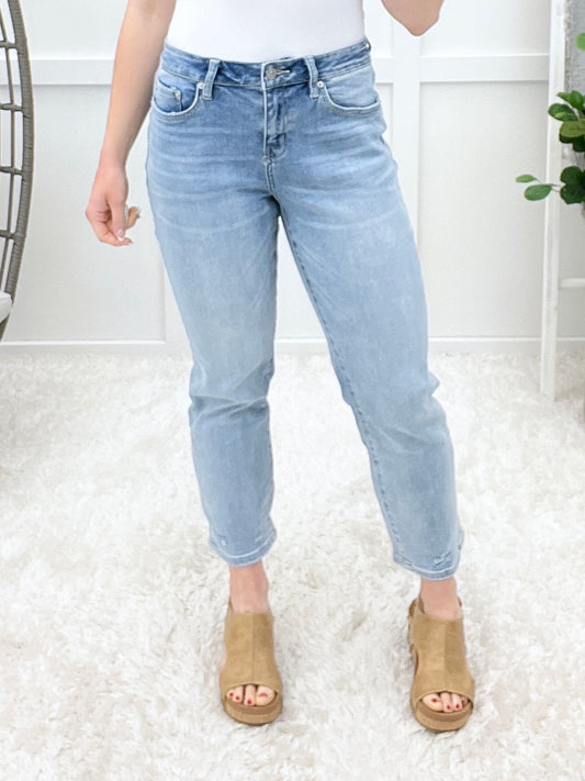 The Reese Mid-Rise Straight Leg Jeans by Mica