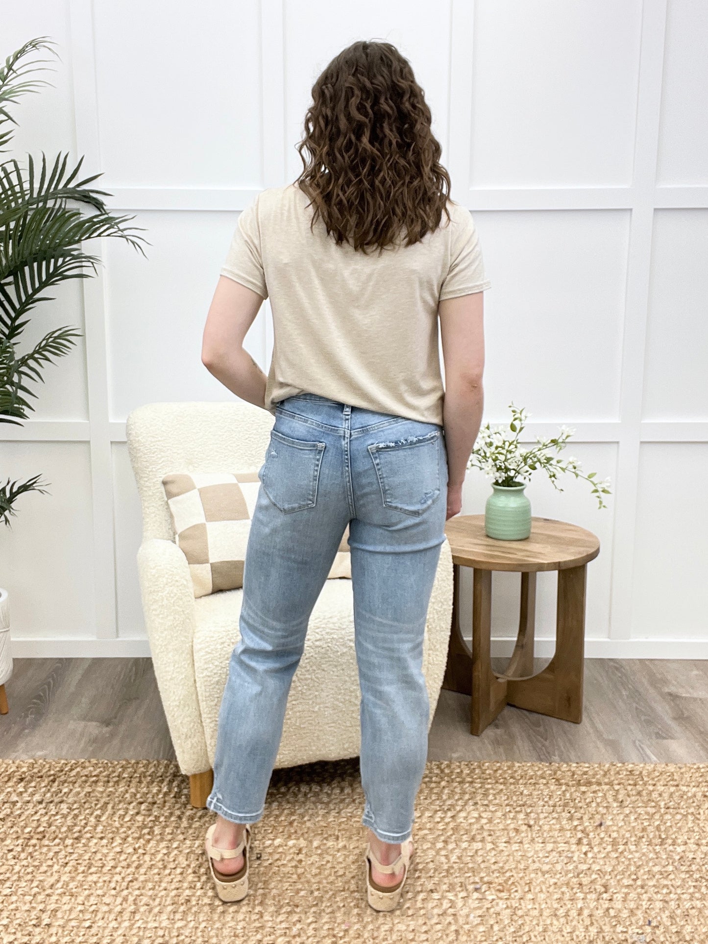 The Reese Mid-Rise Straight Leg Jeans by Mica