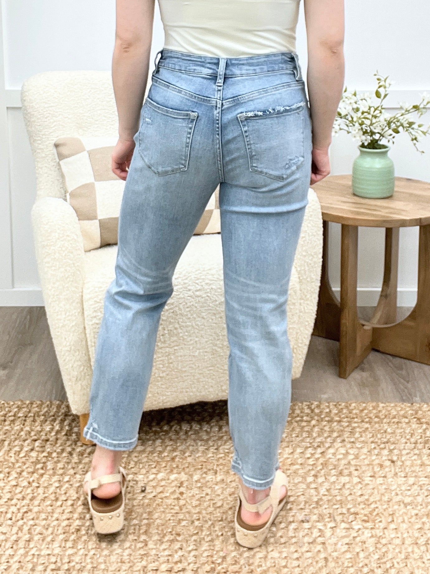 The Reese Mid-Rise Straight Leg Jeans by Mica