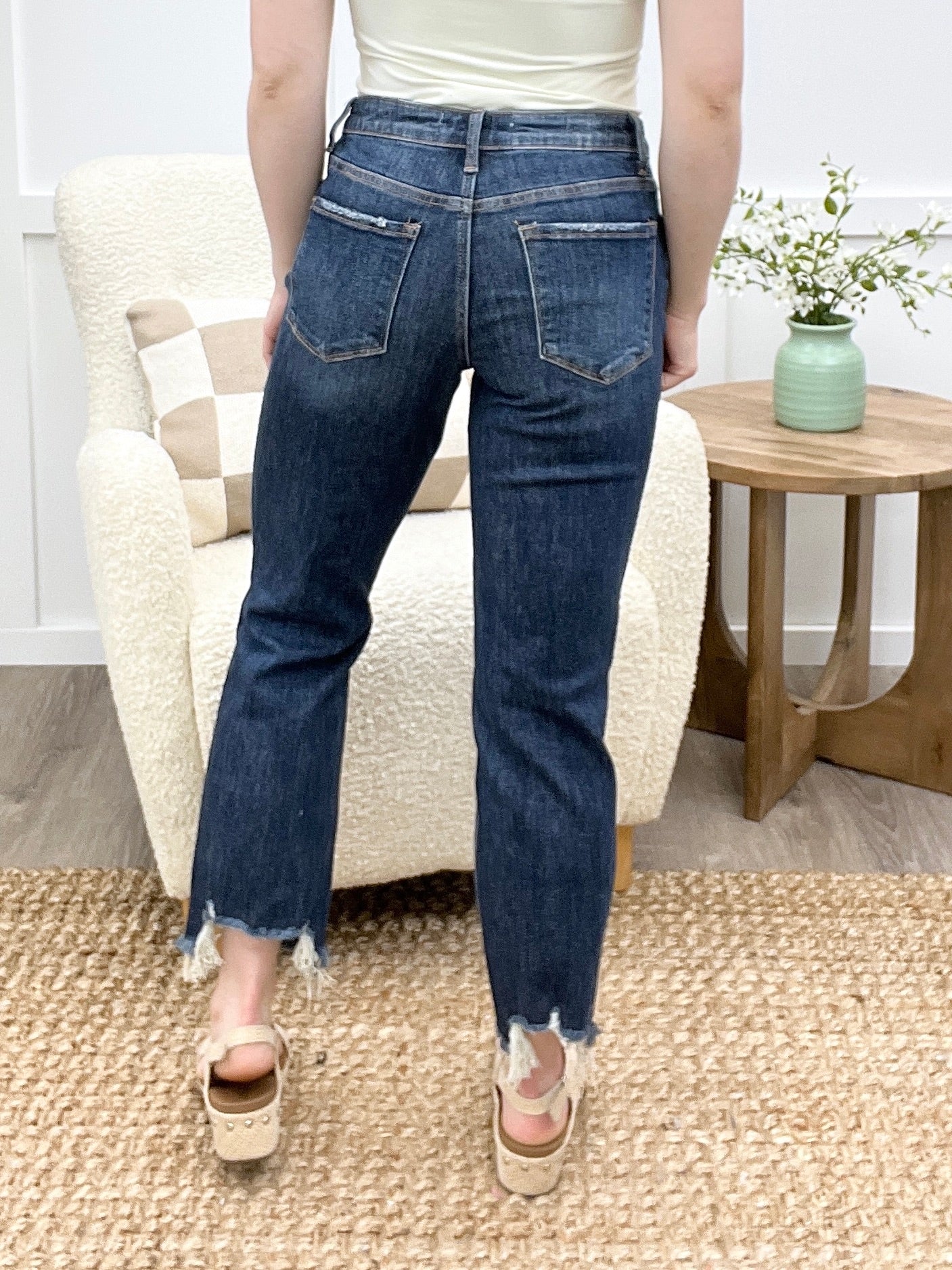 Delaney High Rise Crop Straight Jeans