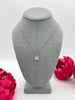 Diamond Paw Print Necklace - Silver