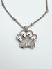 Diamond Paw Print Necklace - Silver