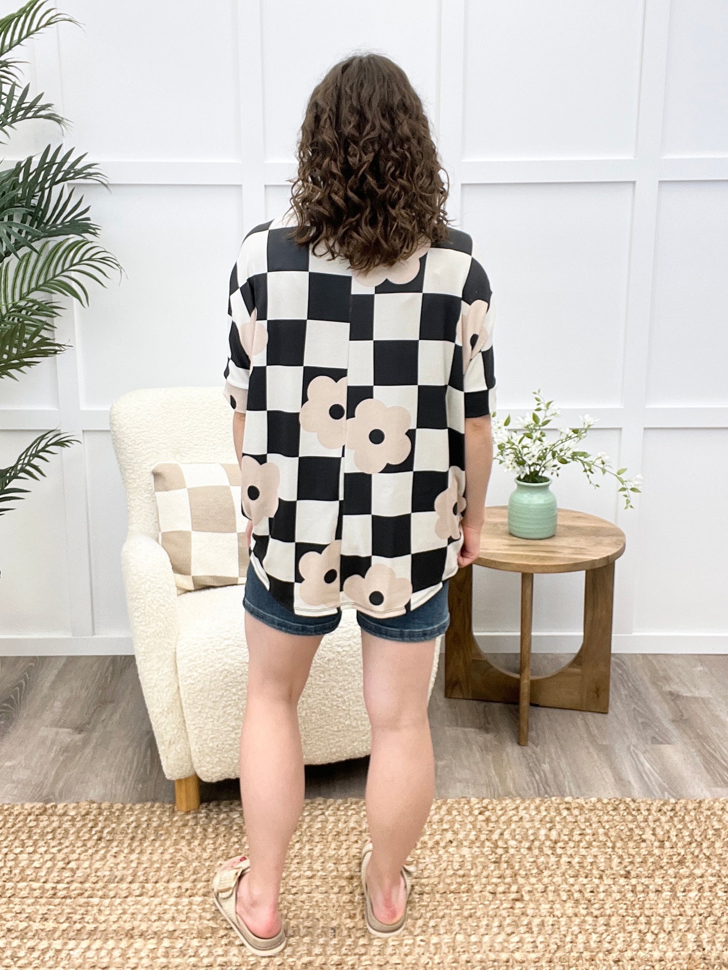 Blooms Of Fun Top - Black/Cream