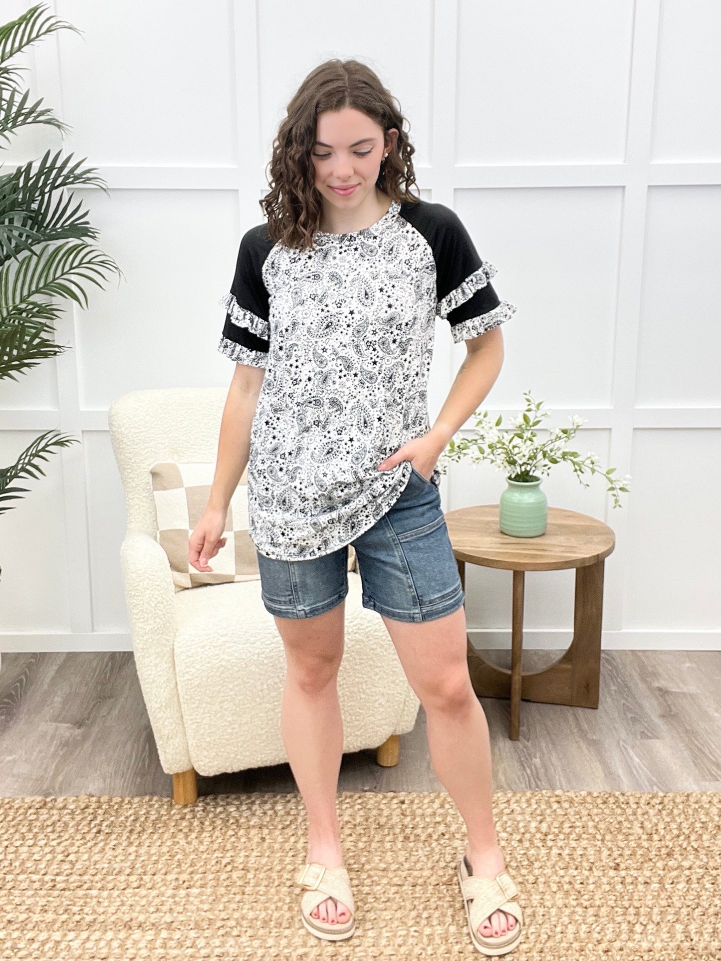 Cool All The Time Top - Ivory/Black