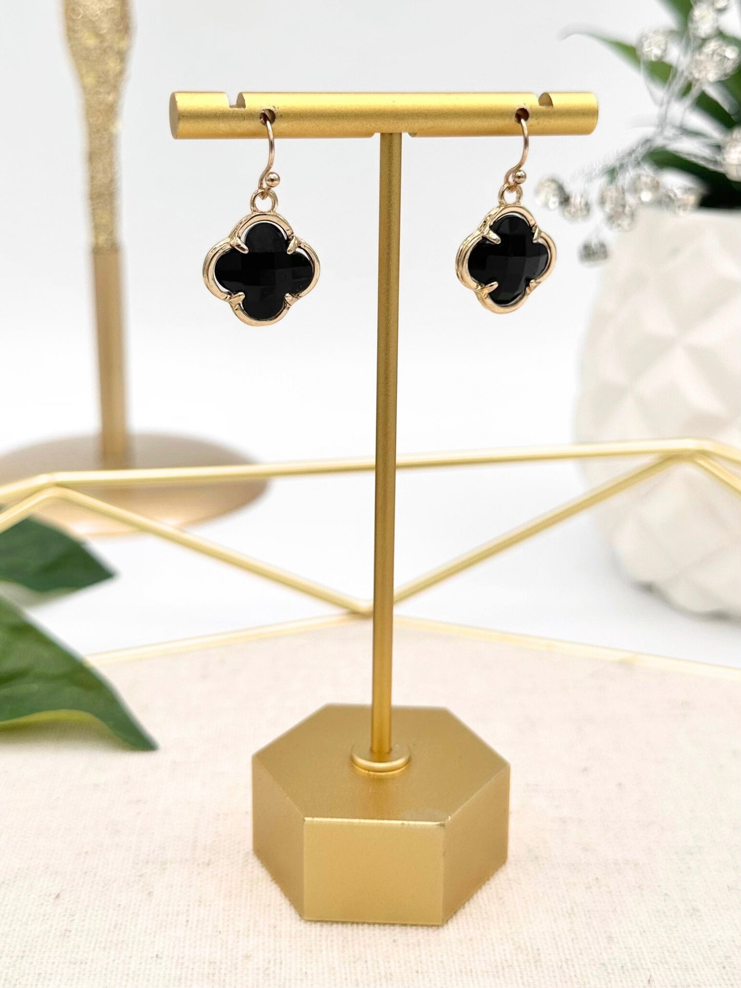 Lucky Luxe Earrings - Black & Gold
