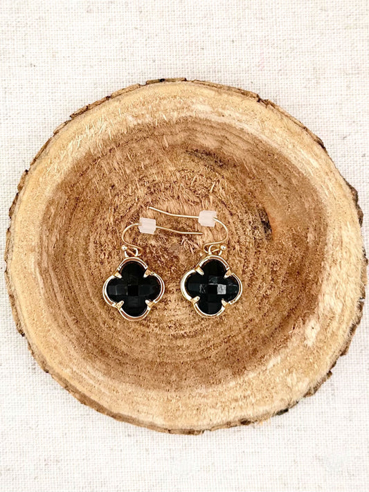 Lucky Luxe Earrings - Black & Gold