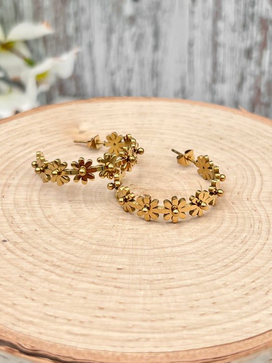 Daisy Hoops - Gold