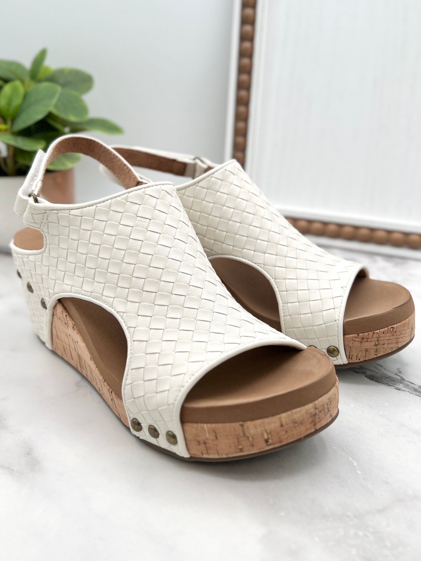 Corkys Carley Wedge - Ivory Woven