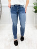 Lainey Mid Rise Straight Leg Cuffed Jeans
