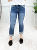 Lainey Mid Rise Straight Leg Cuffed Jeans