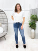 Lainey Mid Rise Straight Leg Cuffed Jeans