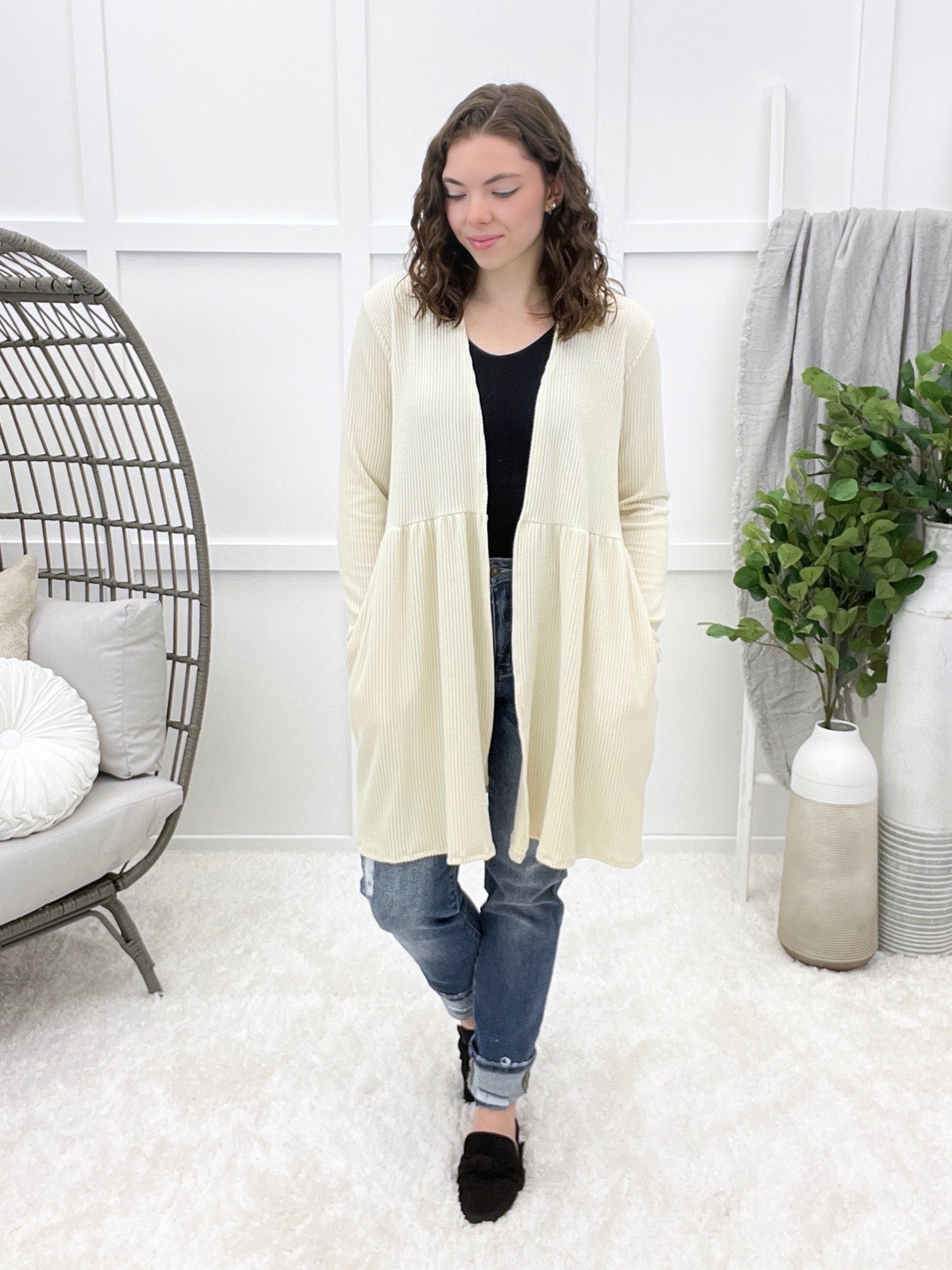 Toasty Texture Cardigan - Cream
