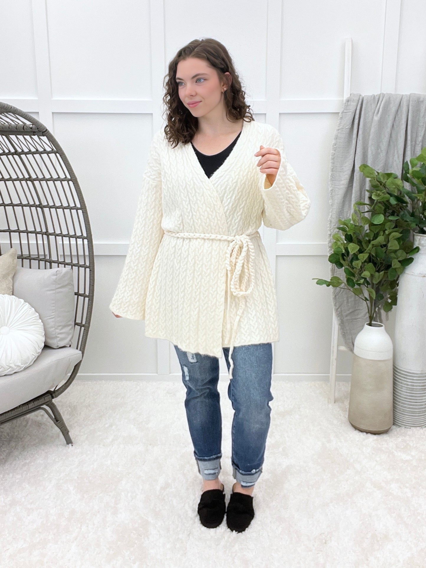 Call Me Cozy Tie-front Cardigan