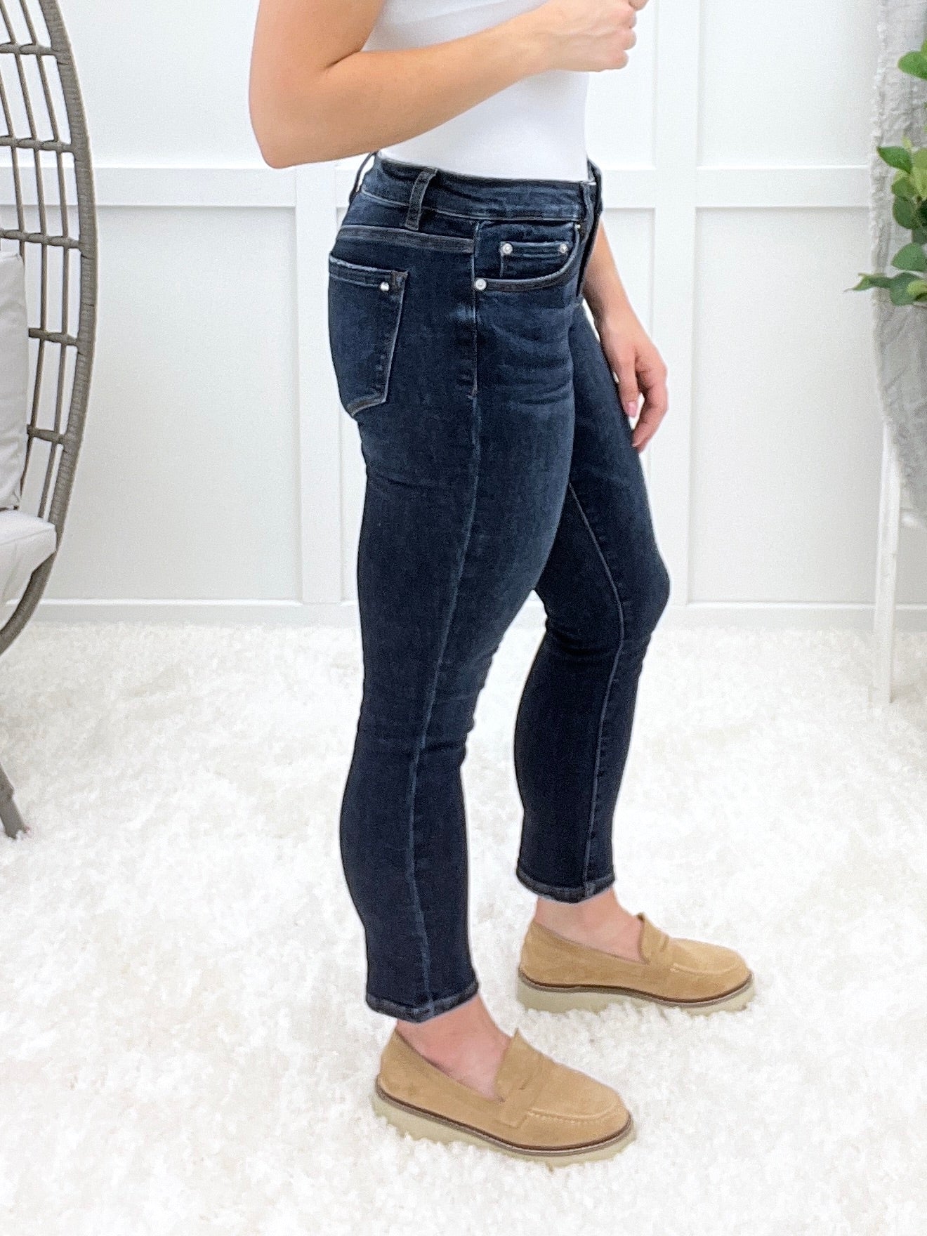 Calista Mid Rise Cigarette Ankle Jeans