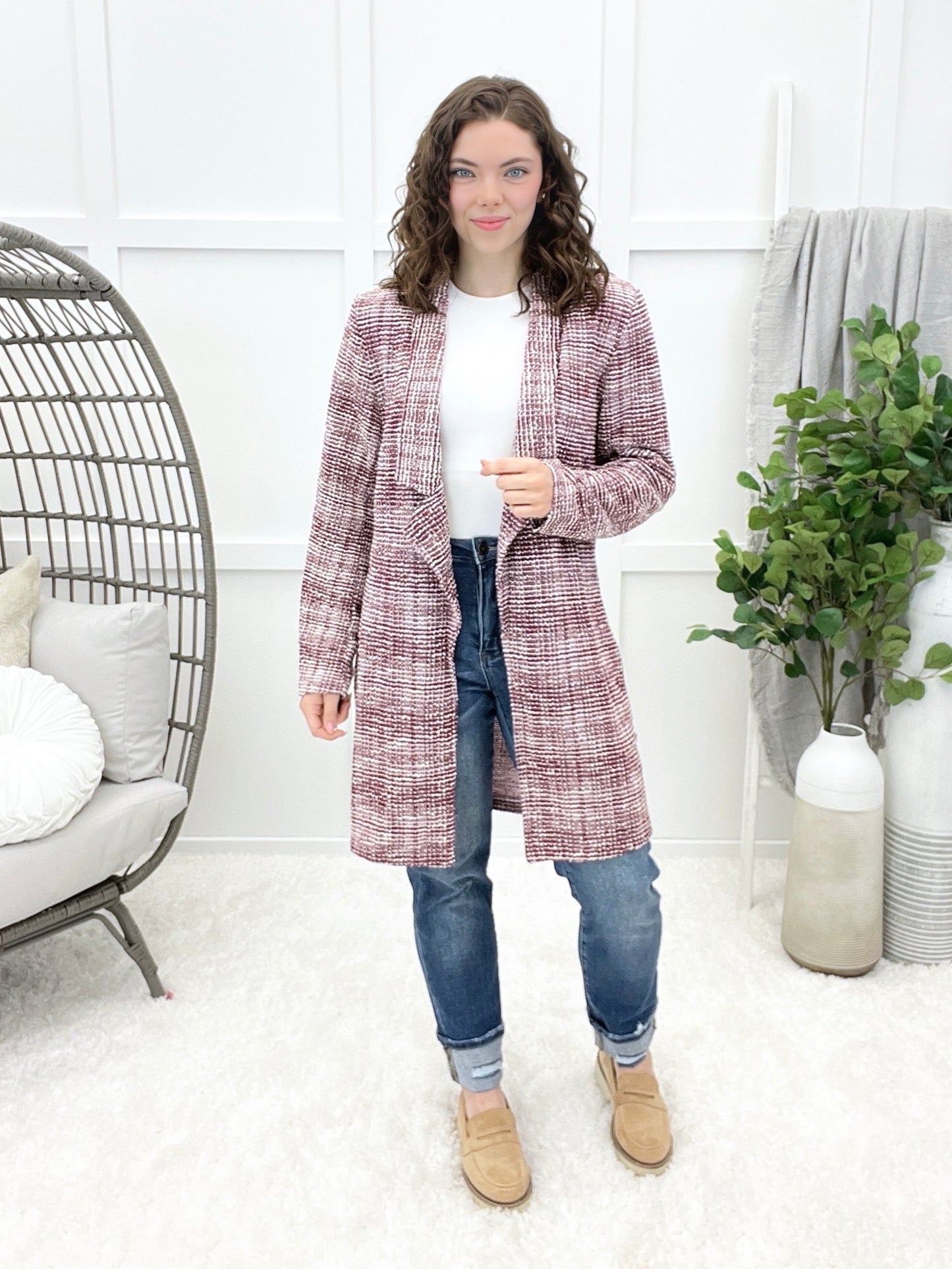 Dear Scarlett Classic Days Brixton Jacket - Wine Ivory