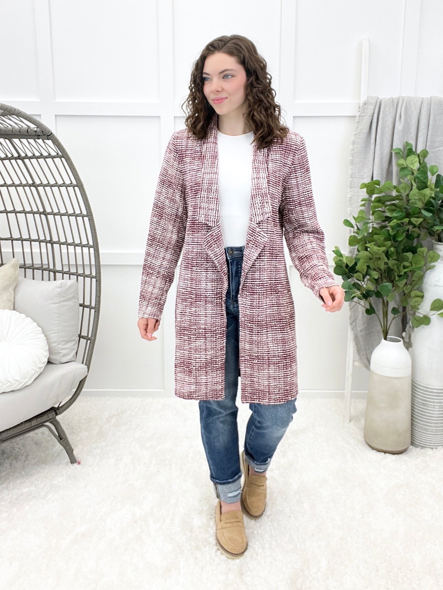 Dear Scarlett Classic Days Brixton Jacket - Wine Ivory