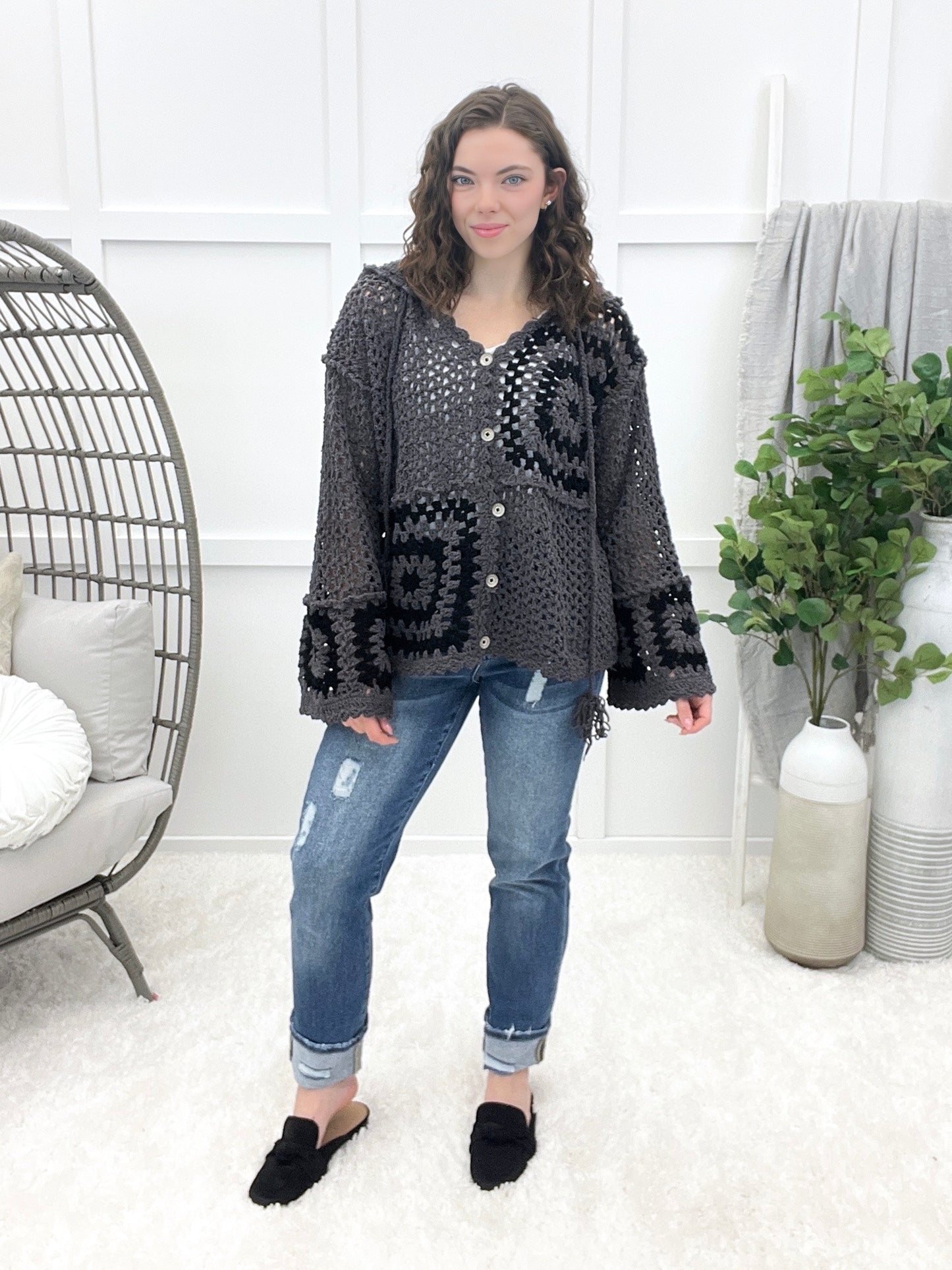 Cozy Haven Cardigan - Charcoal