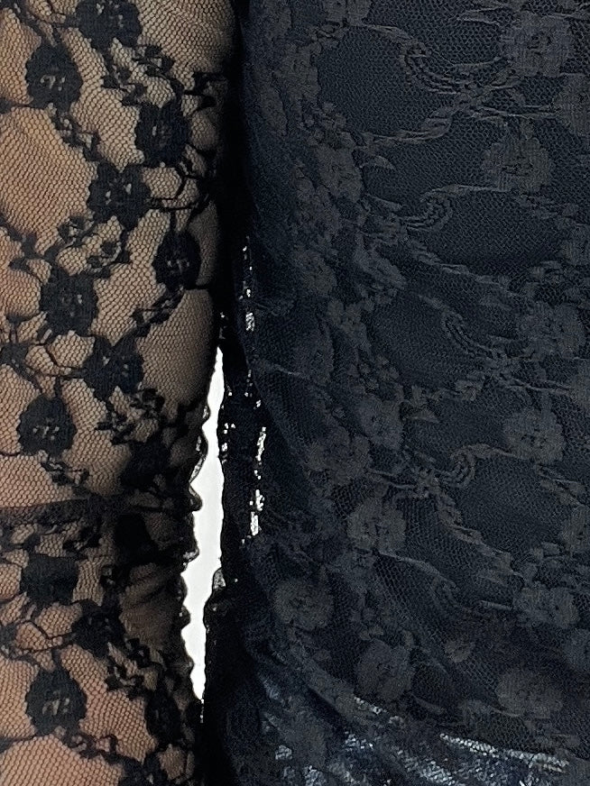 Elegant Whispers Mesh Top - Black