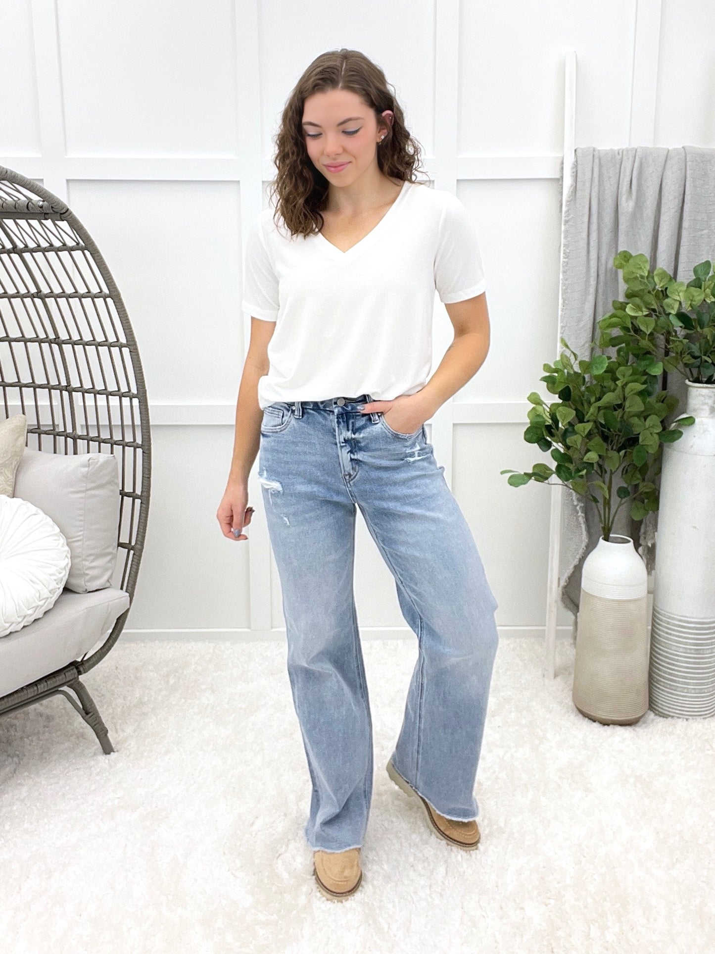 Calira Stretch Super High Rise Wide Leg Jeans