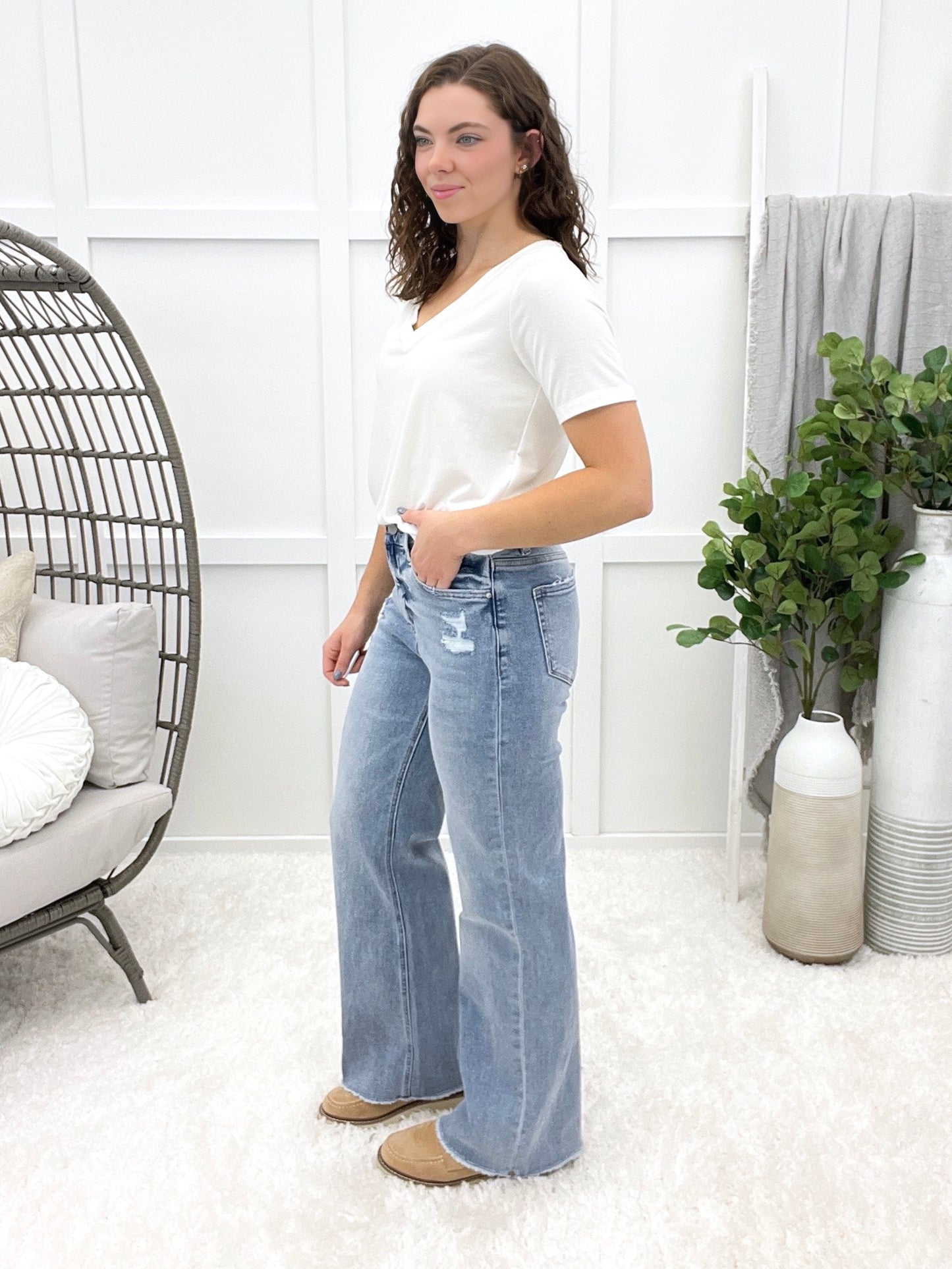 Calira Stretch Super High Rise Wide Leg Jeans