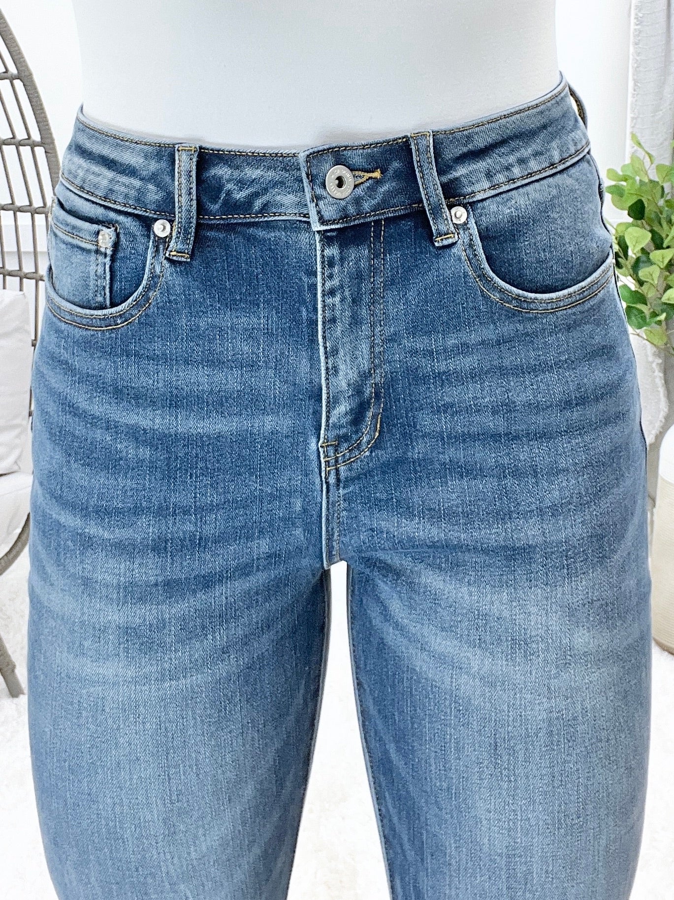 Serelina High Rise Distressed Flare Leg Jeans