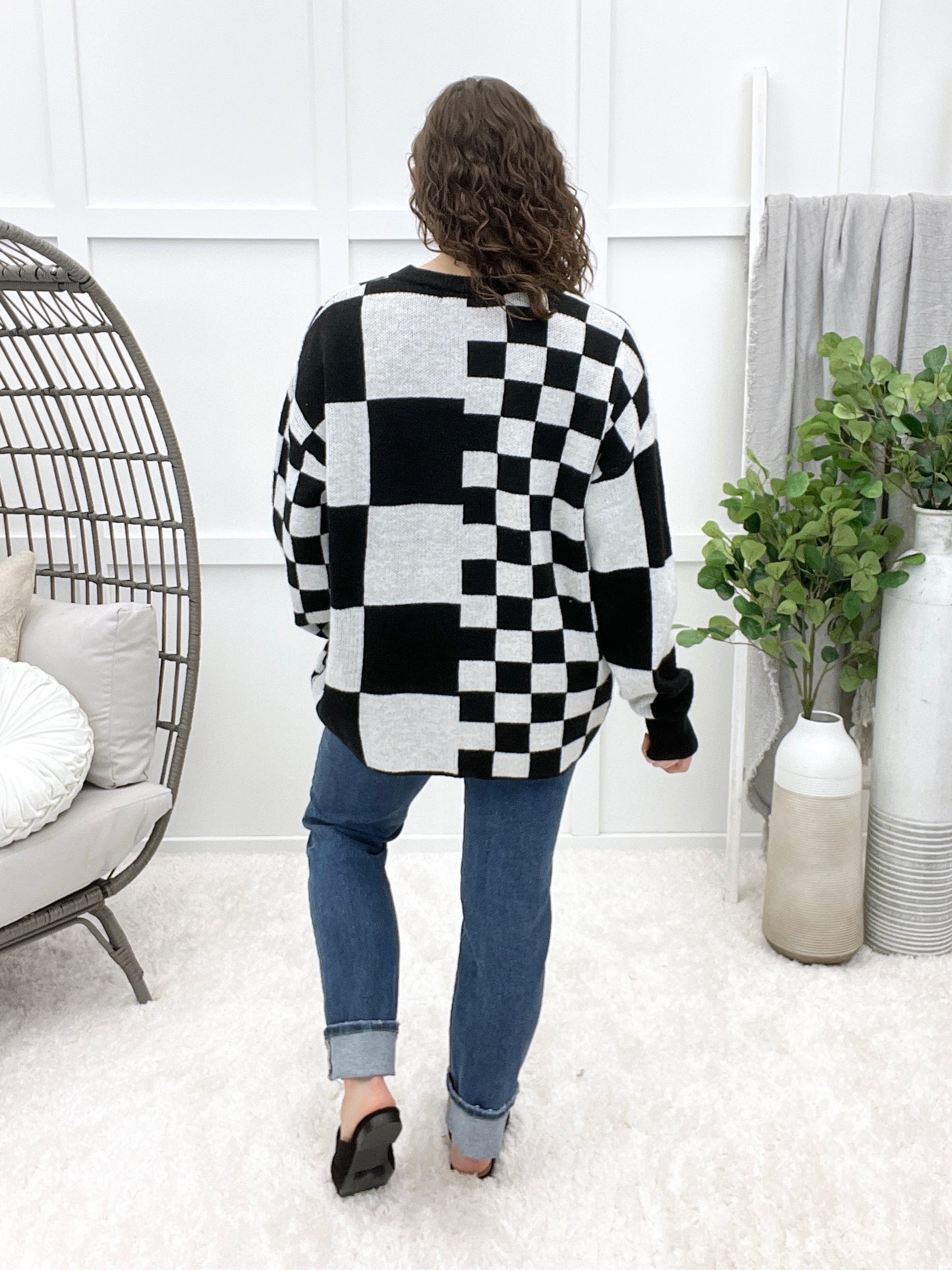 Evening Check Sweater