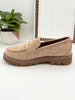 Corkys Stud Muffin Loafers - Sand Faux Suede