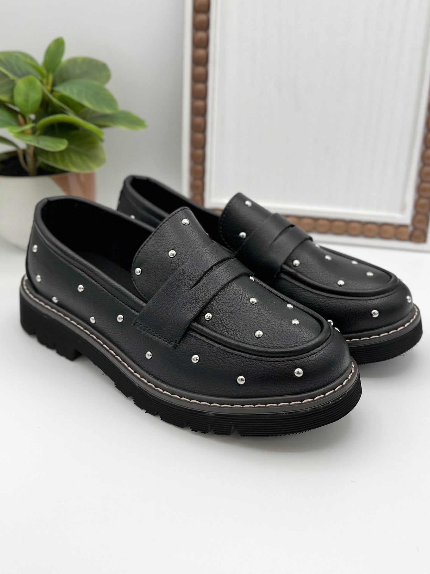 Corkys Stud Muffin Loafers - Black