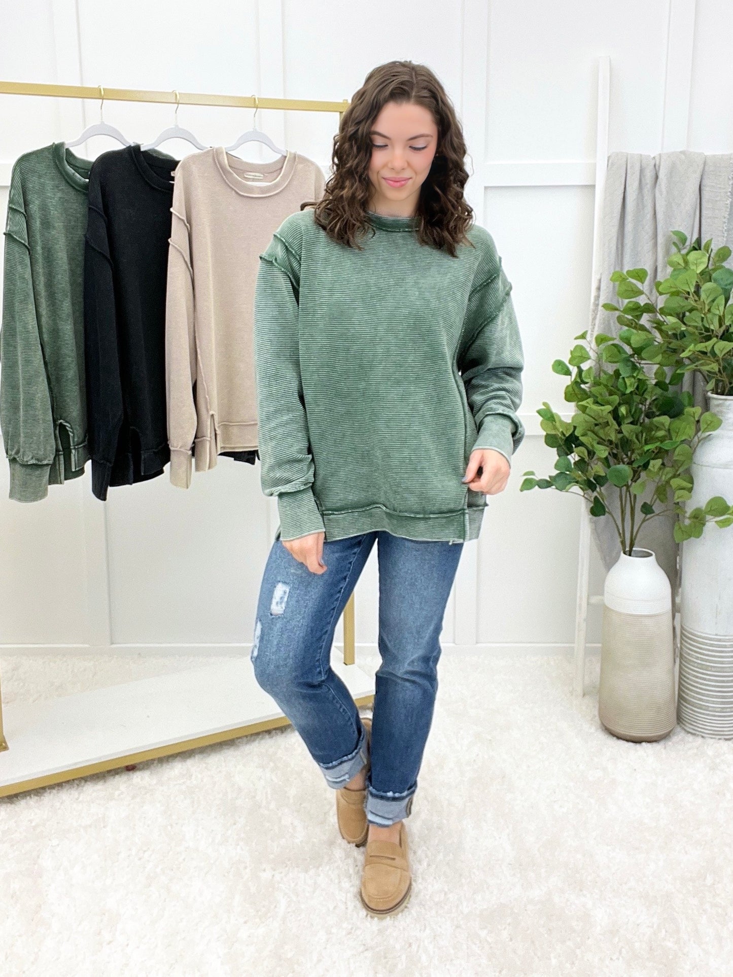 Evening Haze Mineral-washed Pullover