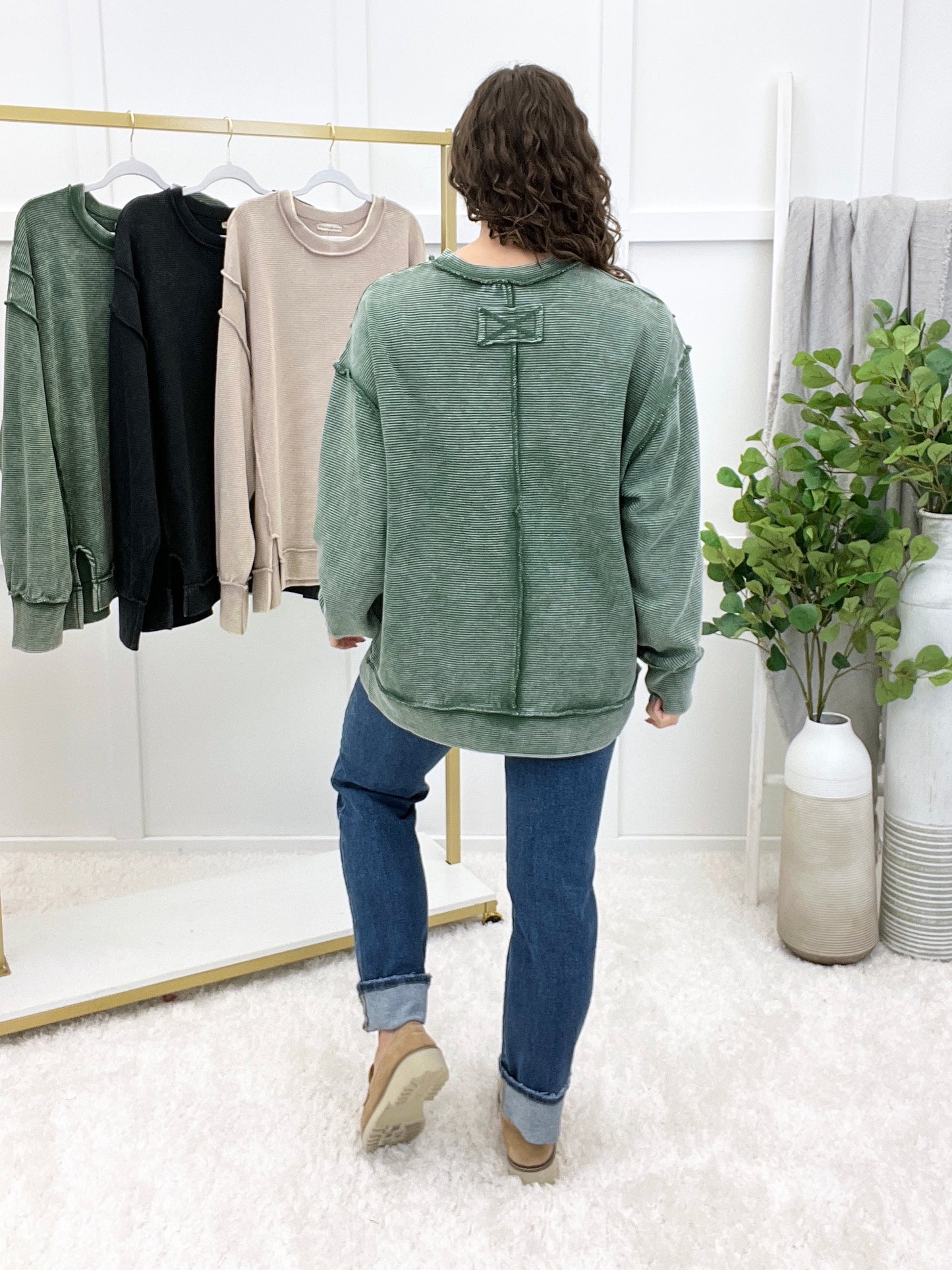 Evening Haze Mineral-washed Pullover