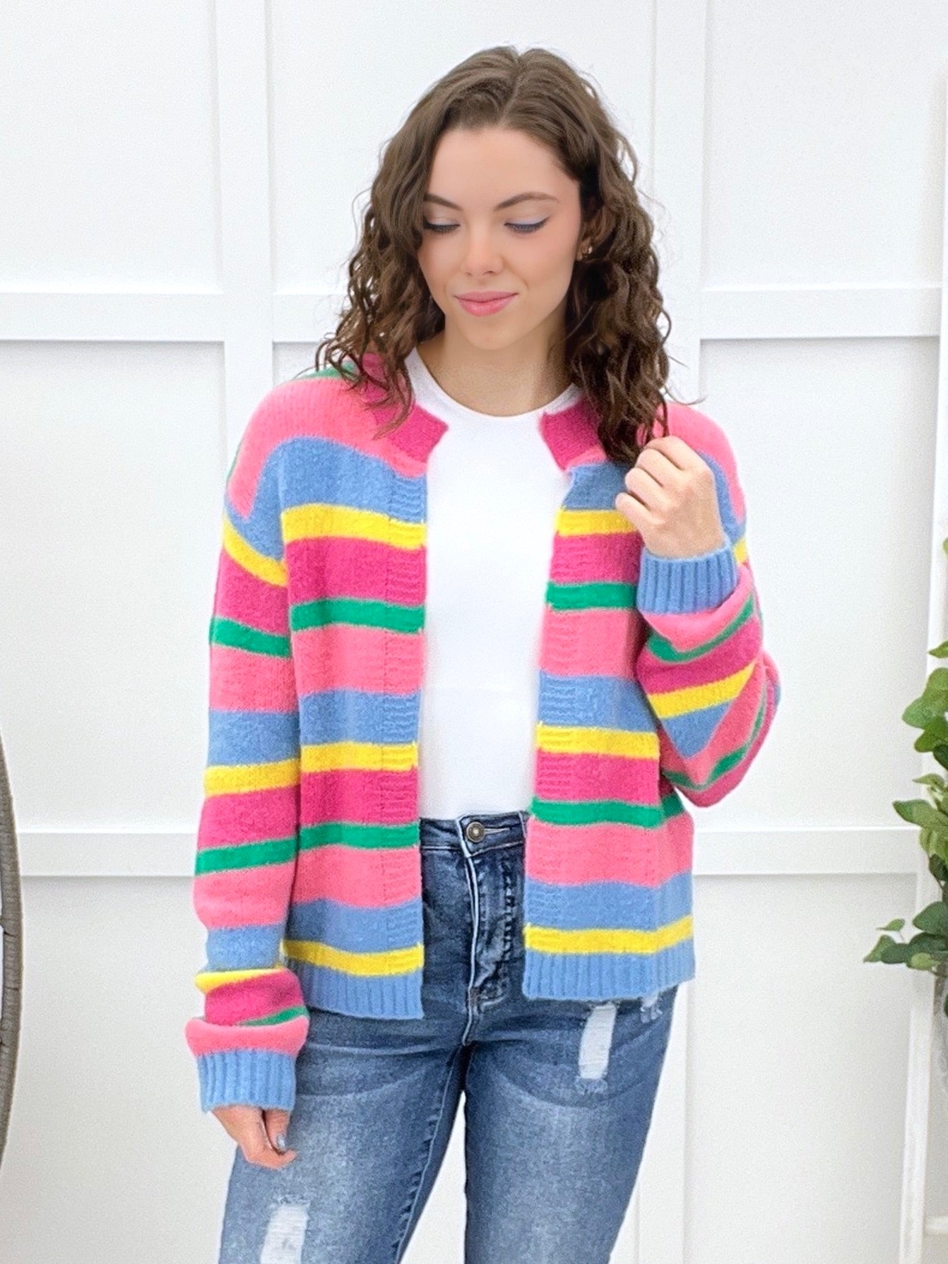 Keeping Up Striped Cardigan