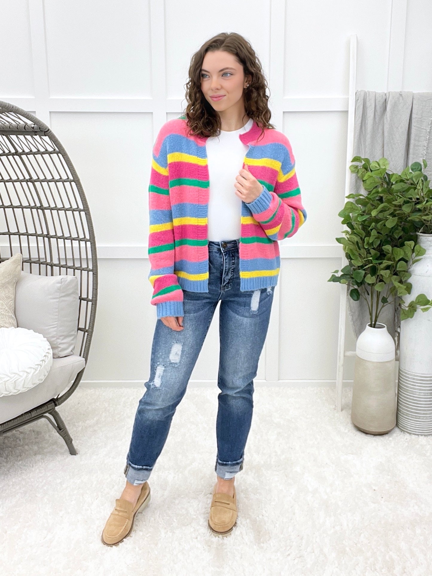 Keeping Up Striped Cardigan