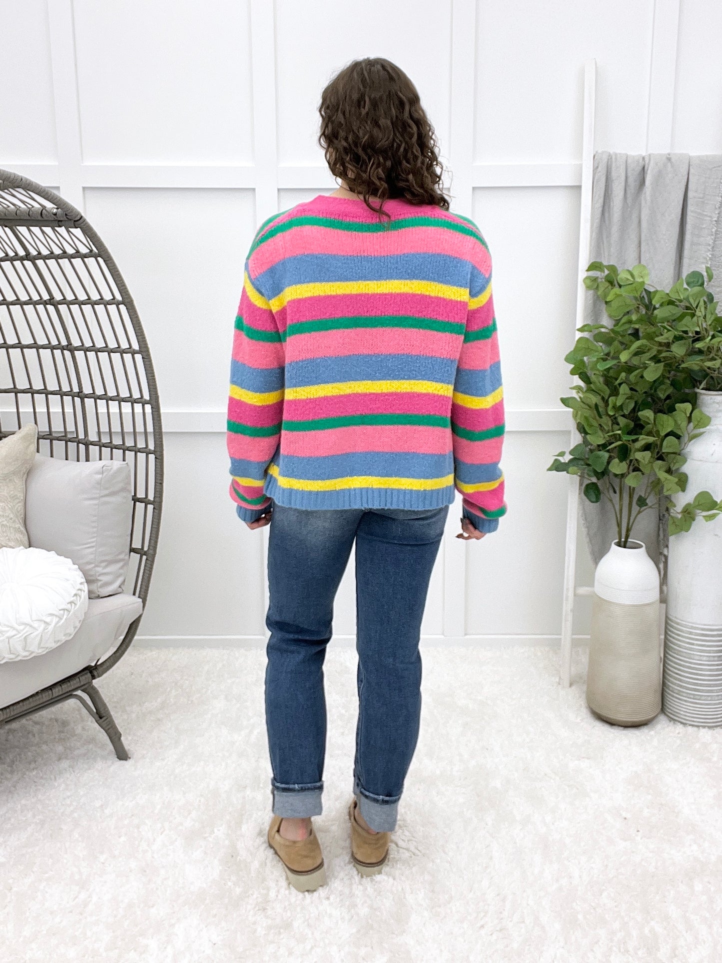 Keeping Up Striped Cardigan