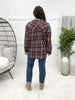 Crossing Paths Plaid Button-up Top - Burgundy