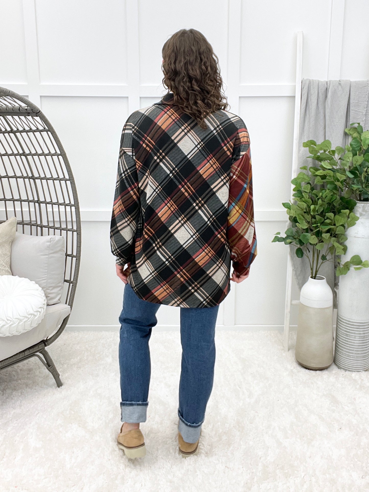 Cabin Cozy Plaid Button-up Top