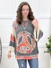 Patchwork Peace Top - Charcoal