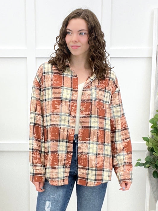 Starry Nights Flannel Button-Up Top